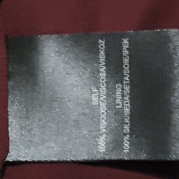 * * TIBI crew Neck wine/burgundy long sleeve Blouse - Picture 6 of 10